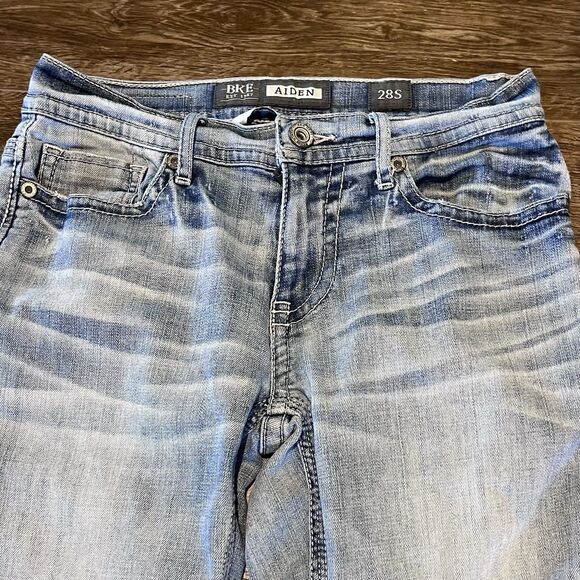 BKE Buckle Aiden Jeans Men's 28x29 Blue Denim Light Wash Embroidered Stretch - Picture 4 of 11